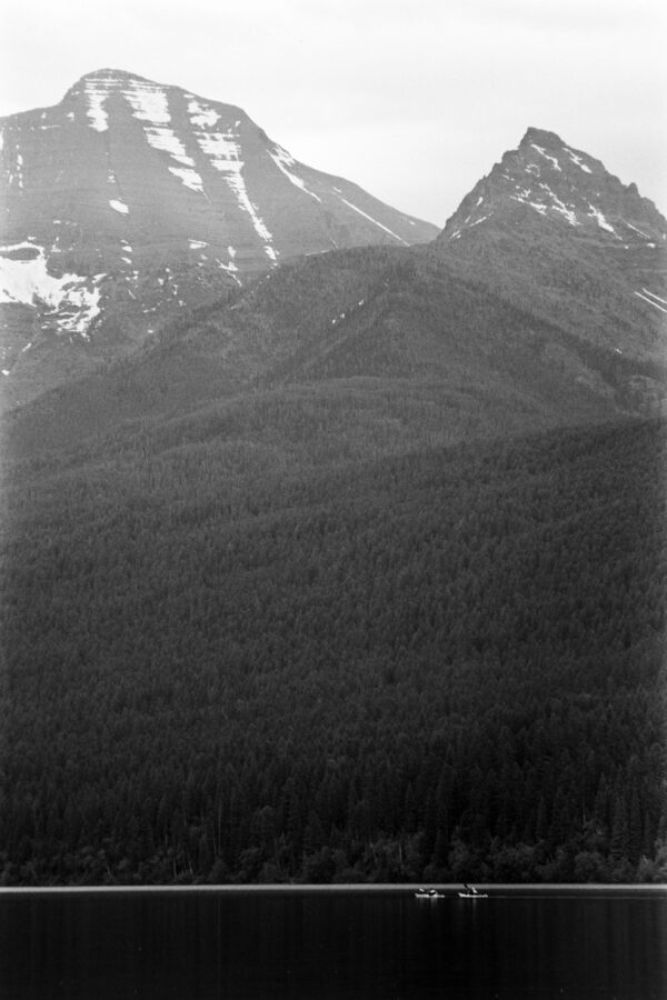 mountains and kayak landscape fine art print